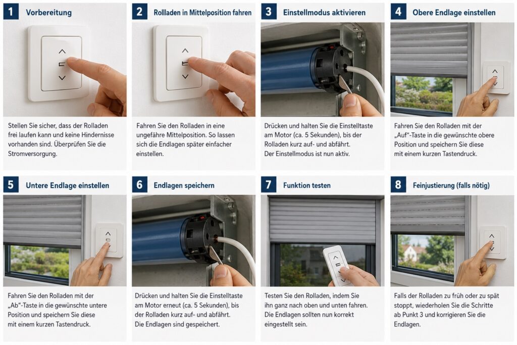 Elektrische Rolladen einstellen - Schritt für Schritt Anleitung